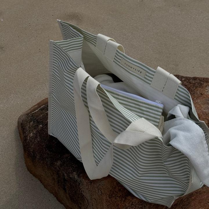 Actual product image Sunnylife Strandtasche XL La Palma Sage Stipe