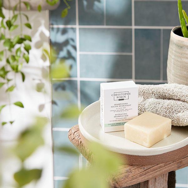Actual product image Christophe Robin Hydrating Shampoo Bar with Aloe Vera (100 ml, Solid shampoo)