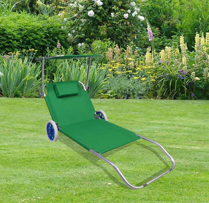 Actual product image VCM Sun lounger with wheels and sun canopy (165 cm)