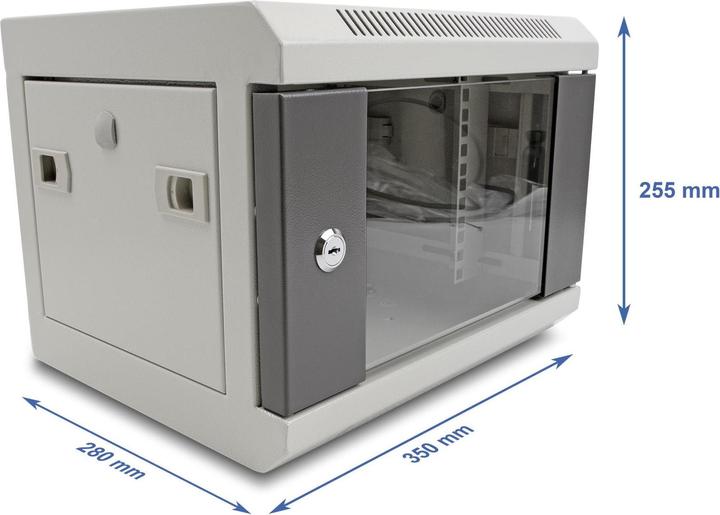 Delock 10? Network cabinet with glass door 4 U grey (4 RU, 10 inch rack)