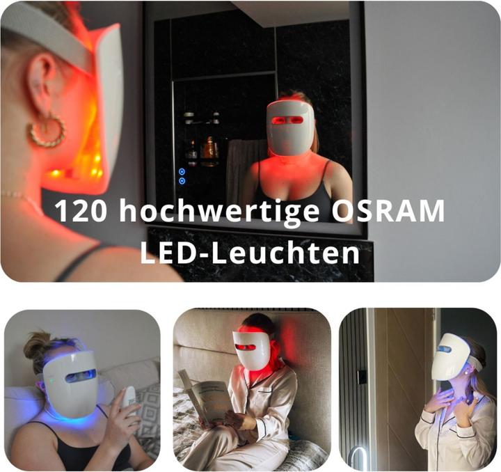 Produktbild TensCare - Glomask Klinisch Bewezen Blauw, Rood en Nabij Infrarood Lichttherapie voor een Jeugdige Uitstralin