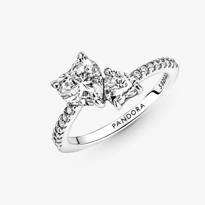 Actual product image Pandora Ring sparkling hearts (54, 925 Silver)