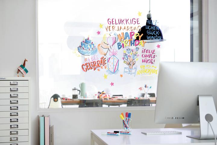 Actual product image Edding Glassboard Marker Set (White, Light blue, Pink, Yellow, 3 mm, 4 x)