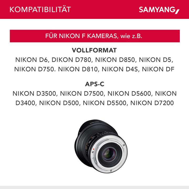 Produktbild Samyang 12mm F2.8 Nikon AE (Nikon F, Vollformat)
