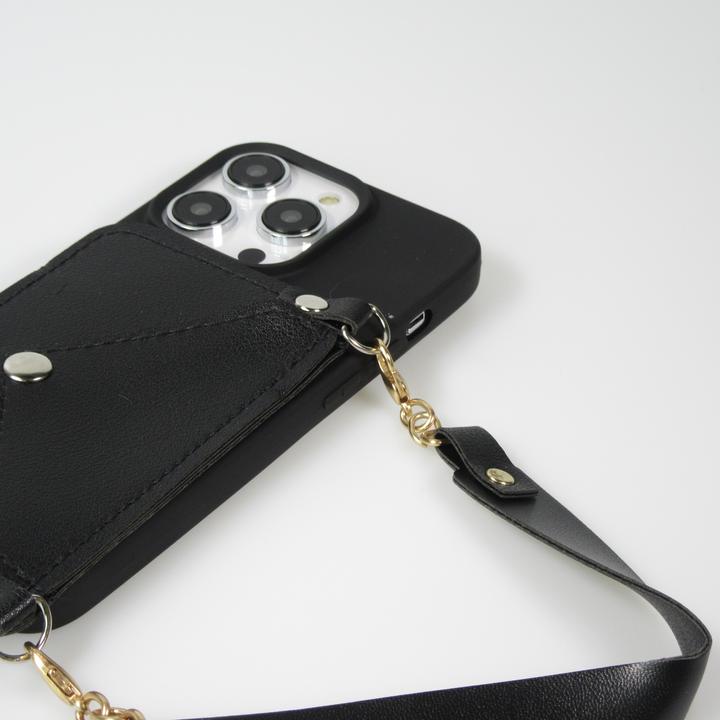 Immagine prodotto PhoneLook Coque Silicone soft touch avec pochette à cartes ou argent en cuir et lanière intégrée (Apple iPhone 14 Pro)