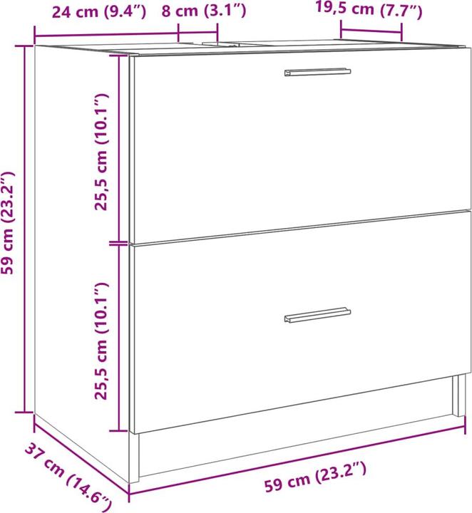 Image du produit VidaXL Meuble sous lavabo (59 x 37 x 59 cm)