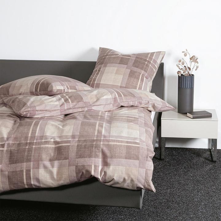 Actual product image Janine Fine fibre bed linen Davos 65159 natural mauve (Bedding set, 135x200 cm + 80x80 cm)