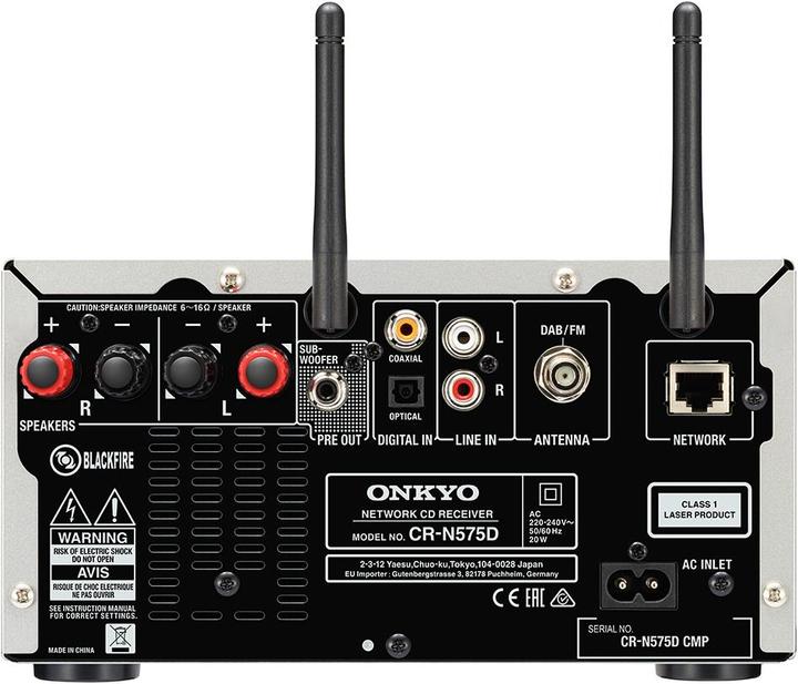 Actual product image Onkyo CS-N575D (CD player, Wi-Fi, Bluetooth, Multiroom, Chromecast, Spotify Connect, 2x 20 W)