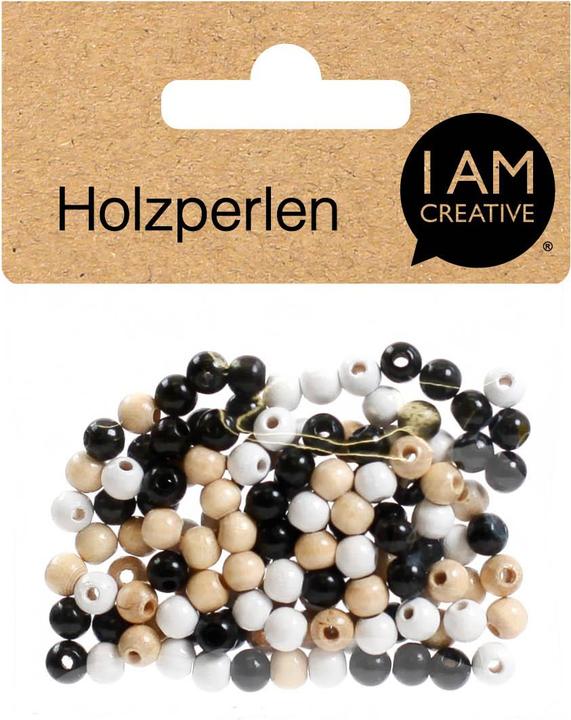 Actual product image I Am Creative Wooden beads mixture
