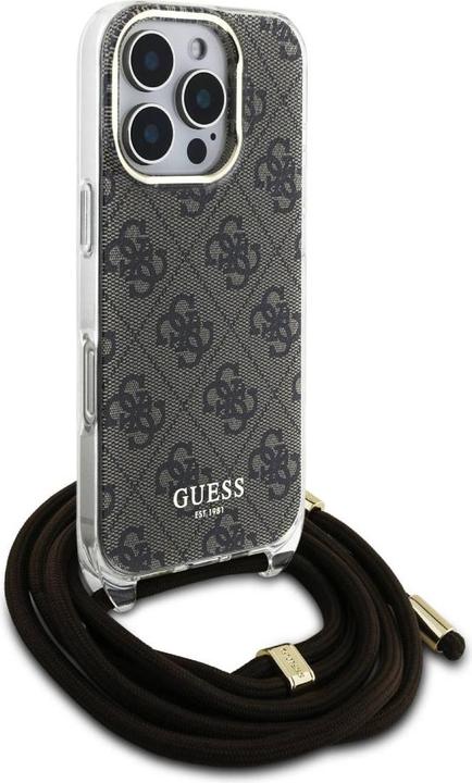 Produktbild Guess GUHCP16LHC4SEW iPhone 16 Pro 6.3" brązowy/brown hardcase Crossbody Cord 4G Print