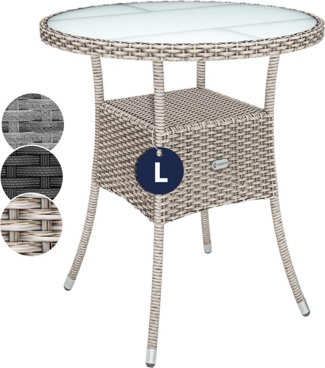 Image du produit Casaria Table de balcon en poly rotin (60 cm)