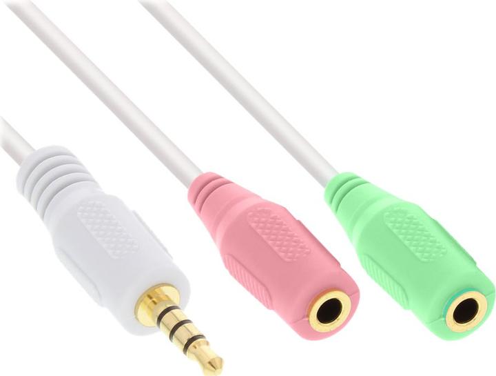 Produktbild InLine Audio Headset Adapterkabel (1 m, 3.5mm Klinke (AUX), Cinch)