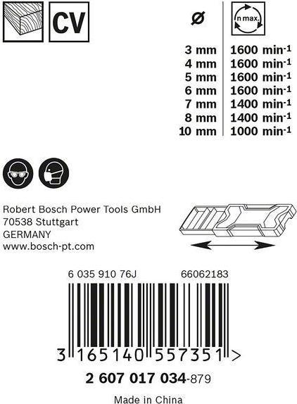 Actual product image Bosch Professional Zubehör PRO Wood twist drill set. 7 pcs. (4 mm, 3 mm, 5 mm, 6 mm, 7 mm, 8 mm, 10 mm)