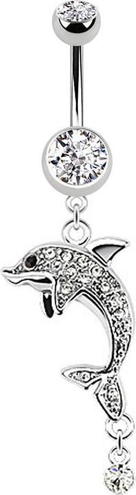 Immagine prodotto Star Piercing Banana in argento con ciondolo a forma di delfino in argento (Acciaio chirurgico 316L, senza ottone)