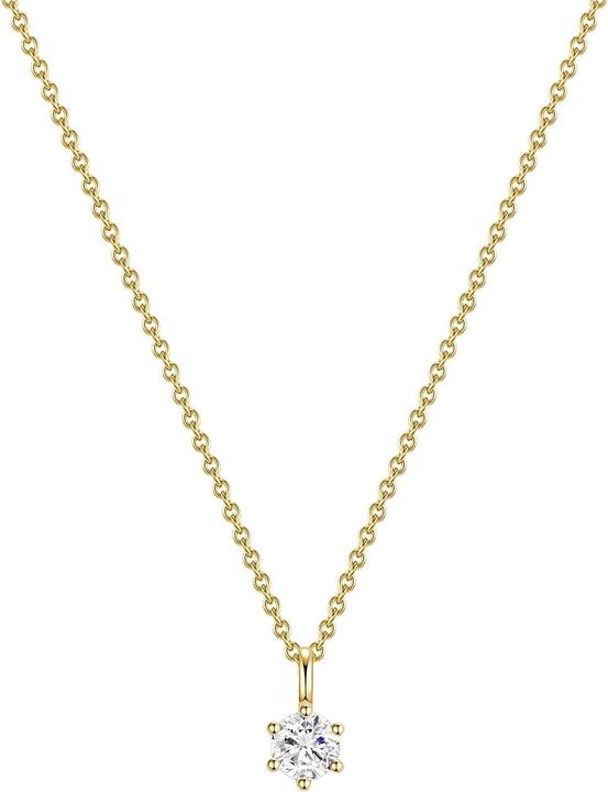 Actual product image Glanzstücke München Ladies sterling silver cubic zirconia yellow gold 40.0 cm base chain + 5.0 cm extension - 15248 (Sterling Silver, 40 - 45 cm)