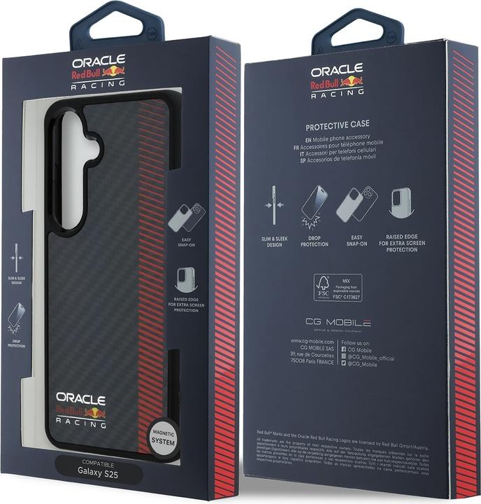 Produktbild Red Bull Real Carbon Fiber Powerbar MagSafe Case for Samsung Galaxy S25 Black (Samsung Galaxy S25)