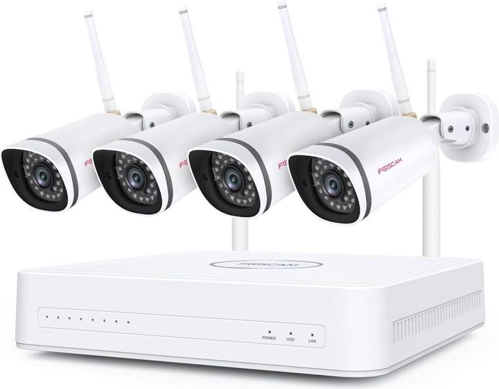 Actual product image Foscam FN7108W-B4-1T Video Surveillance System White 1x NVR (FN7108W) incl. 1TB hard disk, 4x WLAN-K (1920 x 1080 Pixels)