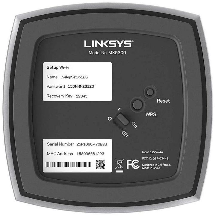 Immagine prodotto Linksys Velop WiFi 6 AX5300 Mesh-WLAN Tri-Band-System 1er-Pack (MX5300)