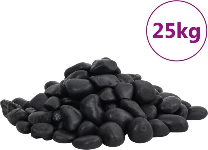 VidaXL Galet poli 25 kg noir 2-5 cm,Couleur (Décoration, autres bâtiments)