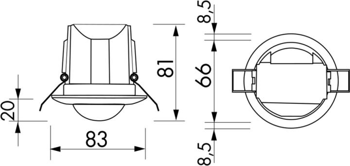 Actual product image BEG Luxomat recessed presence detector 92184 PD3-1 C-DE Micro 360' white (6 m)