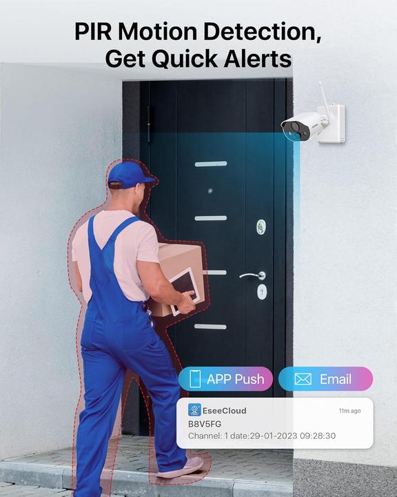 Actual product image Zosi 2K Kabellose Akku-Überwachungskamera mit Personenerkennung, App-Steuerung