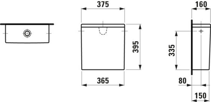 Produktbild Laufen PRO Spülkasten, 2-Mengen Spülung, 6 L, Wasseranschluss seitlich, weiss, H829951