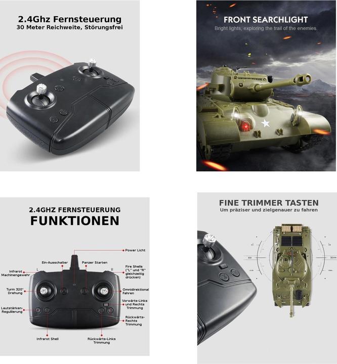 Immagine prodotto Es-toys Heng Long RC Tank Battle Set di 2 1:30