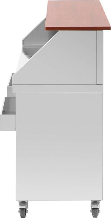 Actual product image Royal Catering Mobile Bar Station - with ice container & bottle holder - 150 cm wood-look counter - (Jigger)