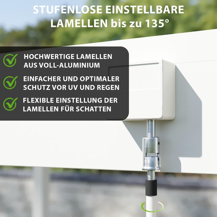 Produktbild Weide Wandpergola Deluxe Plus 3x4m Weiss (400 cm, 300 cm)