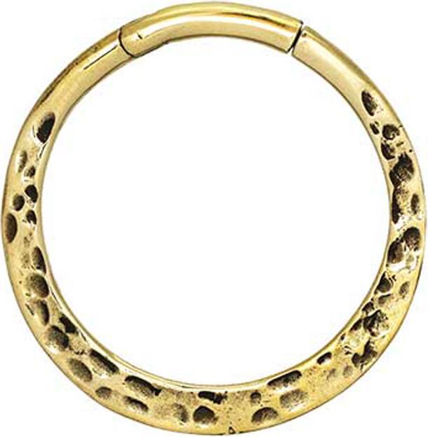 Star Piercing Ohrgewicht Segmentring klappbar vergoldet gehämmert (Messing)