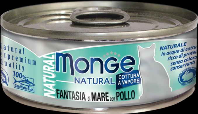 Actual product image Monge NATURAL Cat, Sea Mix with Chicken (Adult, 1 pcs., 80 g)