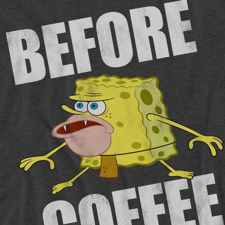 Image du produit Spongebob Squarepants - T-shirt BEFORE COFFEE MEME - Adulte (XXL)