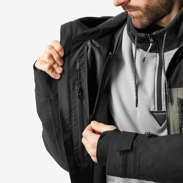 Actual product image Dreamscape Snowboard jacket men's ski jacket - SNB 500 Ziprotect khaki/black (M)