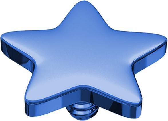 Actual product image Star Piercing Dermal anchor star dark blue with titanium coating (Surgical steel 316L, without brass)