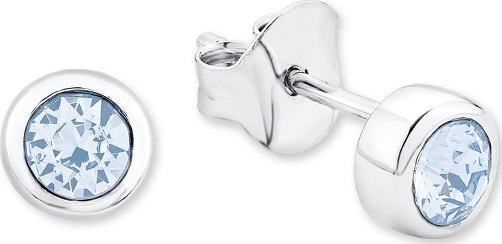 Amor Schönes 6 mm grosse Basic-Ohrstecker aus 925er Sterling Silber (Silber)