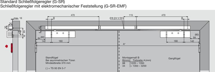 Produktbild Dormakaba Gleitschiene mit Schliessfolgeregler GSR Contur Design (Zimmertür, Eingangstür, Holztür, Balkontür, Indoor)