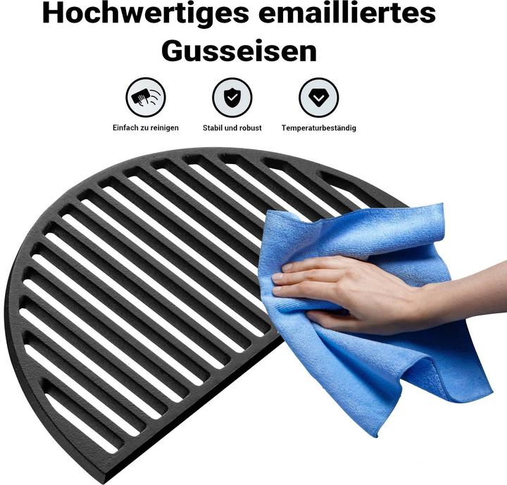 Image du produit Wiltec 2x Gusseisen Grillrost und Grillplatte Grill Rost Grillzubehör BBQ Gussrost