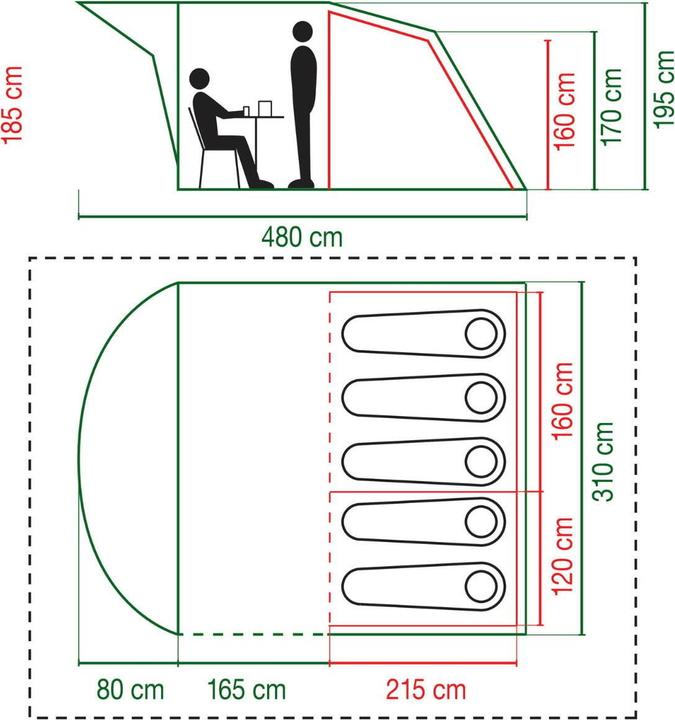 Immagine prodotto Coleman Montagna rocciosa 5+ (Tenda a tunnel, 16.80 kg, 5 persone)