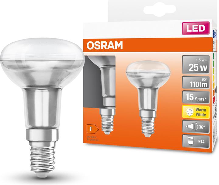 Actual product image Osram LED-R50 (E14, 1.50 W, 110 lm, 1 x, F)