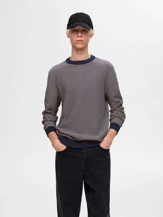 Actual product image Selected Homme Slhjake Ls Knit Struc Stripe Crew Neck (XXL)