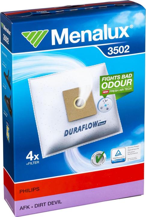 Produktbild Menalux 3502 / 4 Staubsaugerbeutel / 1 Microfilter / Duraflow /Philips / AFK / Alaska (5 x)
