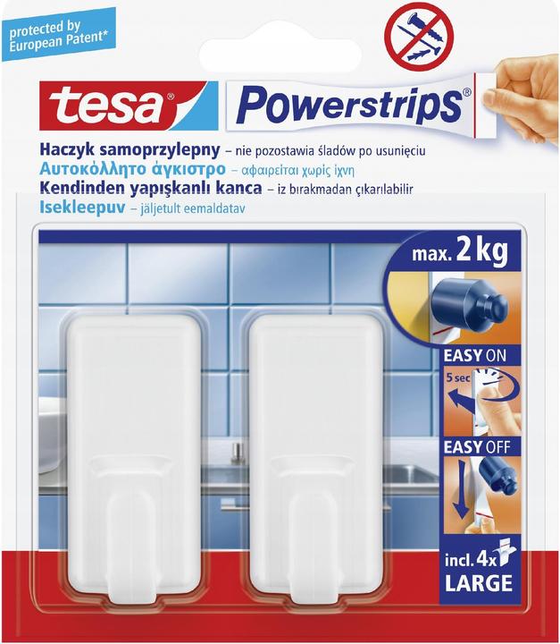 tesa Hook Classic Large White 2 PC
