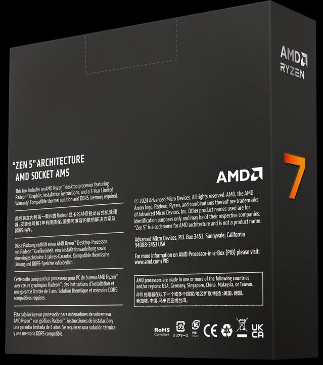 Produktbild AMD Ryzen 7 9700X (AM5, 3.80 GHz, 8 -Core)