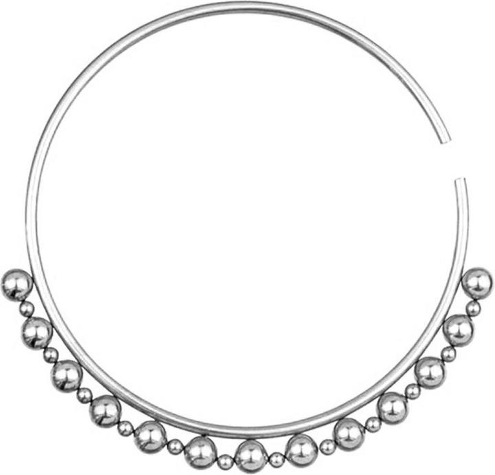 Produktbild Star Piercing Tunnel Anhänger Ring silber mit grossen und kleinen Kugeln (Chirurgenstahl 316L)