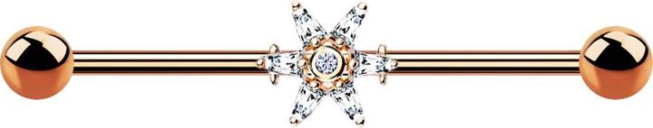 Immagine prodotto Star Piercing Barbell rosegold mit Prinzessin (Acciaio chirurgico 316L, Ottone)
