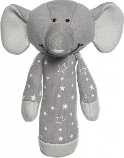 Actual product image Teddykompaniet Rattle Elephant Organic Stars 15 cm