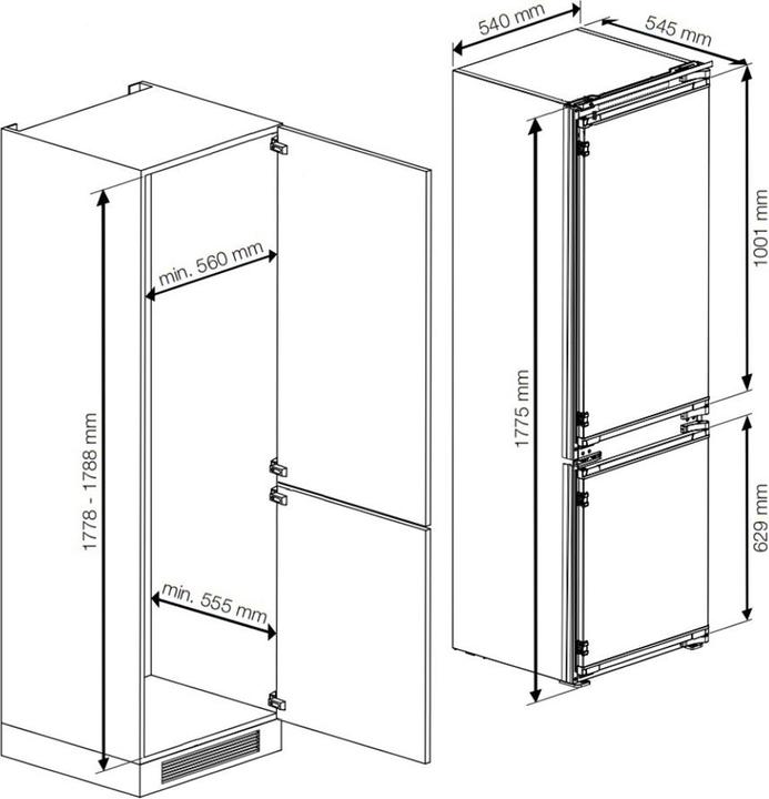 Produktbild Beko KühlGefrierkombination Einbau BCHA275K4SCHN (262 l)