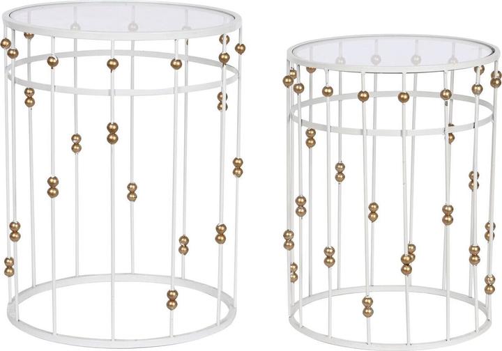 Image du produit Esprit Set of 2 tables Home White Golden 42 x 42 x 55 cm (42 x 42 x 55 cm)