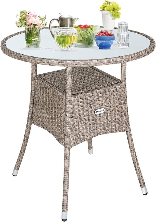 Image du produit Casaria Table de balcon en poly rotin (60 cm)