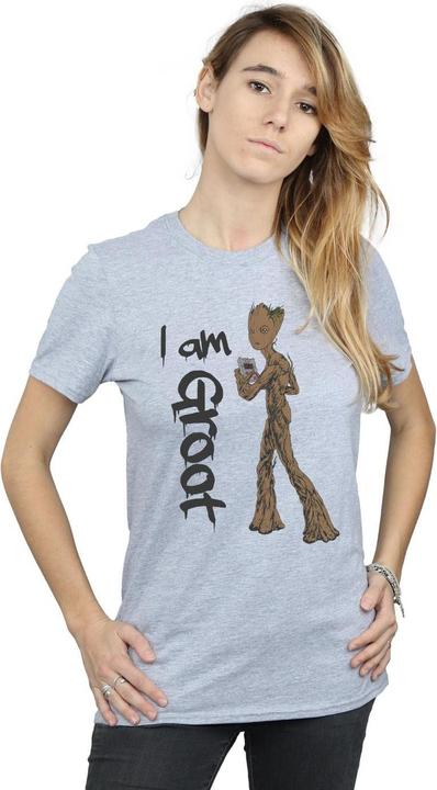 Actual product image Womens/Ladies Avengers Infinity War Graffiti Groot Cotton Boyfriend T-Shirt (S)